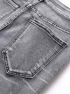Men‘s Stretchy Denim Jeans Streetwear Tearing Patchwork Holes Ripped Denim Elastic Waist Casual Pants Slim fit Straight Trousers - Matrix Studios