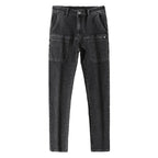 Spring Summer Thin Six Pocket Men's Jeans Elastic Straight Leg Casual Slim Fit Jeans Versatile Multi-Pocket Long Y2K Denim Pants - Matrix Studios