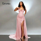 LIVANKA Sweetheart Neck Mermaid Evening Dresses Side High Split Floor-Length Prom Dresses Beading Customized Vestidos De Fiesta - Matrix Studios