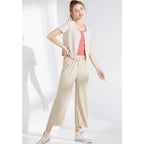 2026 Women Ankle-Length Wide Leg Pants Casual Summer Solid Elastic Waist Loose Ice Silk Pants Spring Summer Female Trousers - Matrix-studios.com