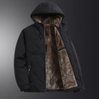 Winter Men's Fleece Warm Down Parkas Fashion Men Cotton Thick Padded Coats Men Thermal Windbreaker Hooded Overcoats Clothing - Matrix Studios
