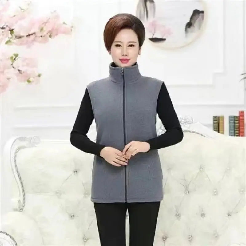 Polar Fleece Coat For Women's Vest Autumn Sleeveless Vests For Women Jacket Fashion Zipper Casual Waistcoat Female - Matrix Studios