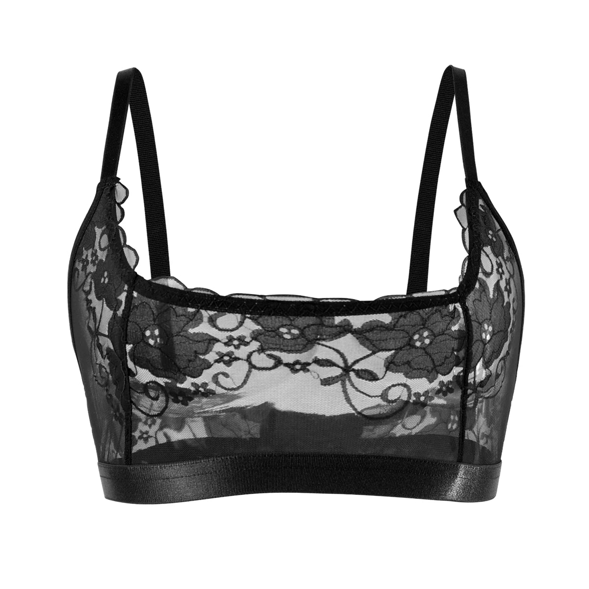 Women Lingerie Sheer Floral Lace Wire-Free No Pad Bra Underwear Adjustable Strap Unlined Brassiere Lingerie Elegant Women's Bras - Matrix Studios