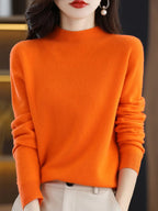 100% merino wool cashmere sweater women's sweater semi-high-necked long-sleeved pullover new warm pullover in autumn and winter. - Matrix Studios