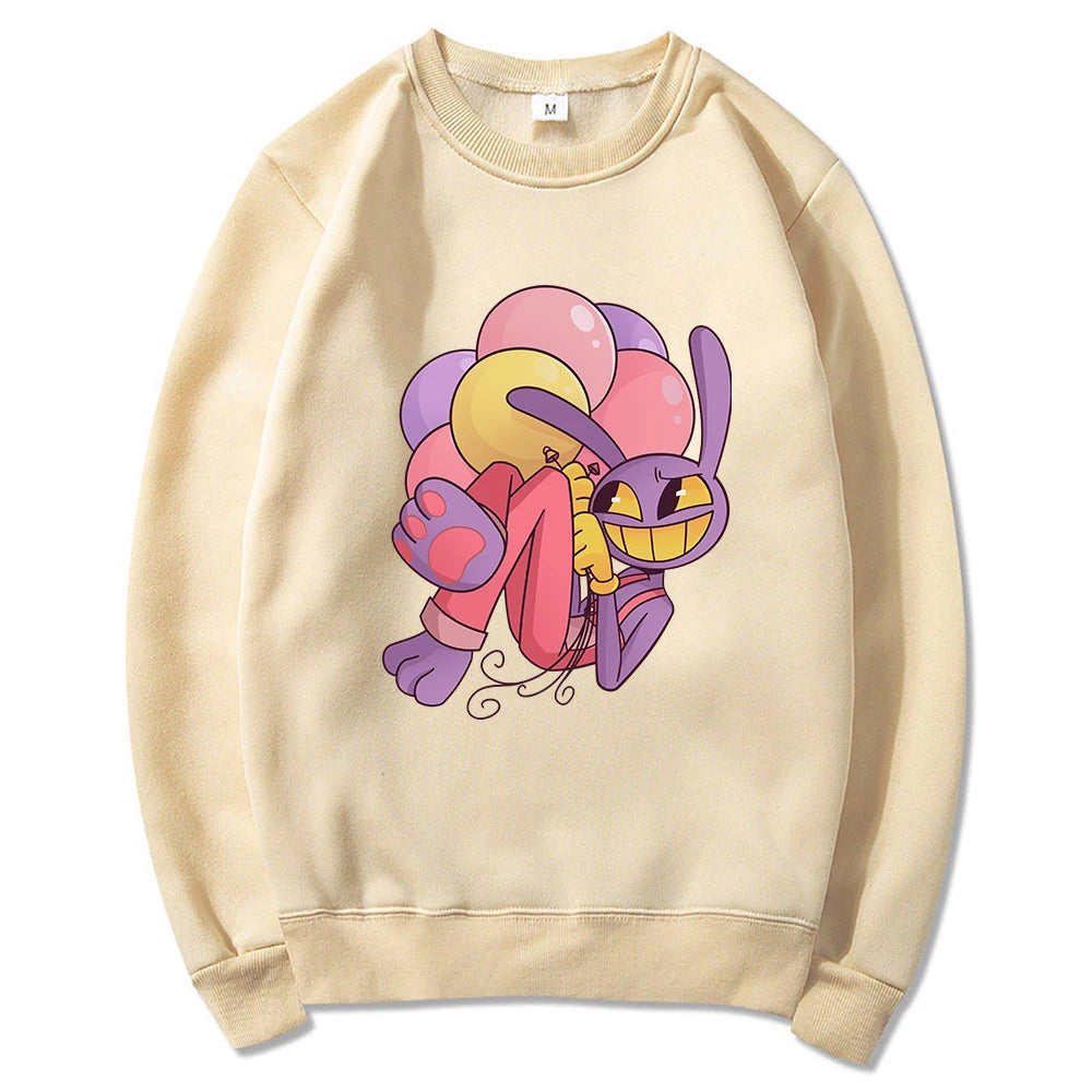 Digital Circus Jax Hoodie Fashion Women Aesthetic Graphic Kawaii Rabbit Hug Balloons Hoodies Unisex Cartoon Pullover Sweatshirts - Matrix Studios