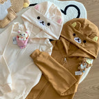 Spring Summer New Cute Bear Ears Zip Up Hoodie Japanese Sweet Girl Casual Loose Sweatshirt Women Cardigan Anime Hoodie Y2k Top - Matrix Studios
