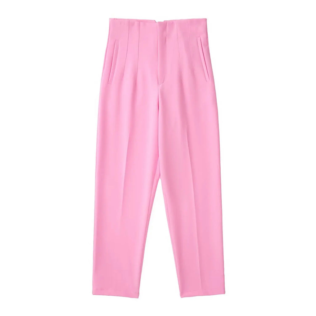 Koekop Office outfits Pencil Trousers Black Pink White Ladies Pants Fashion Office Wear High waist Pants for Women Formal Pants - Matrix-studios.com