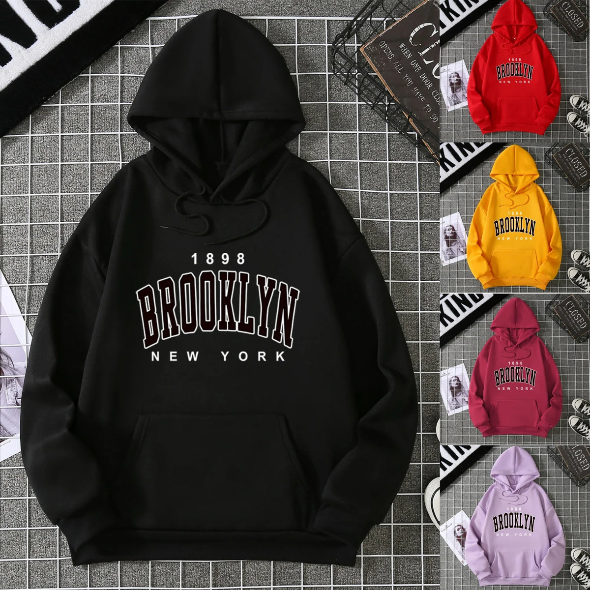 2025 Winter New Women's Hoodie High Street Unisex style Double Pockets Sweatshirts Outerwear Plus-Size Women's Clothing CYXX227 - Matrix Studios