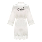Bridesmaid Robes Rose Gold Bride Robe Wedding Bridesmaid Gift Satin Lace Robe Bridal Dressing Gown Bachelorette Party Pajamas - Matrix-studios.com
