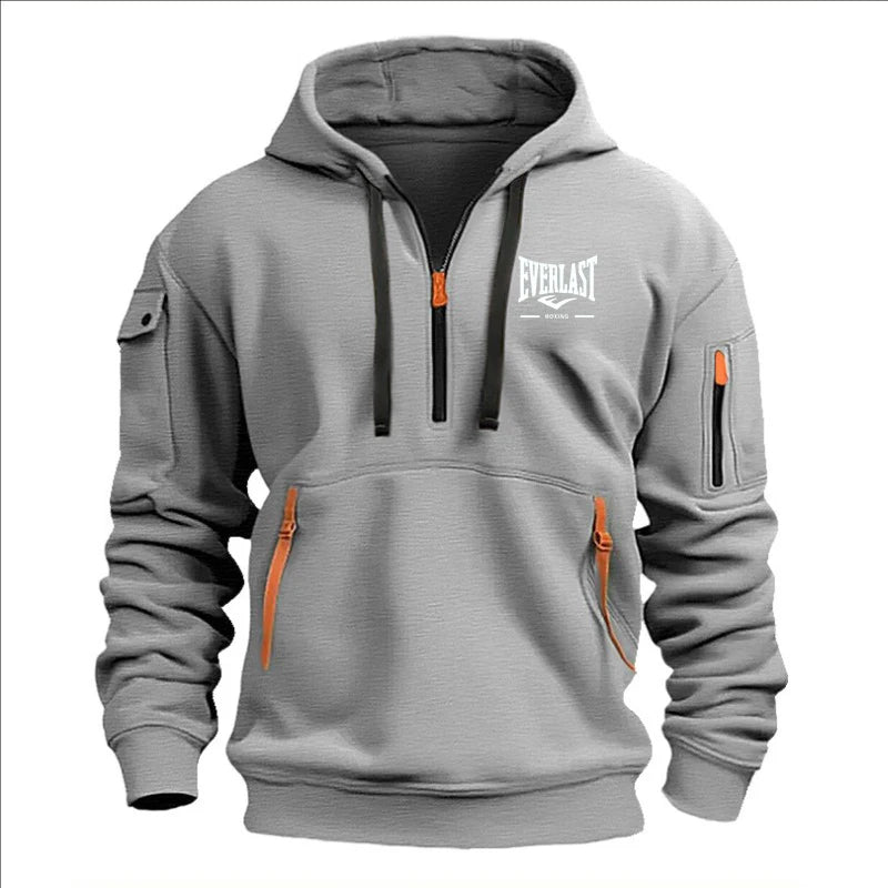 Fashion autumn and winter men's brand clothing multi-zipper design printed hoodie casual sweatshirt loose hooded jumper - Matrix Studios