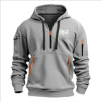 Fashion autumn and winter men's brand clothing multi-zipper design printed hoodie casual sweatshirt loose hooded jumper - Matrix Studios
