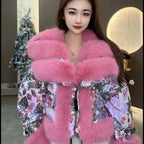 Outcoat The New Fur Cotton-padded Jacket Features Heavy Sequins Outerwear Sweet Faux Leather and A Stylish Thickened Fur Coat - Matrix Studios