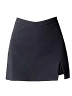 Black Split Mini Skirts Women Summer Sexy Club High Waist Slit Skirt Streetwear Korean Party Fashion Irregular Slim A Line Skirt - Matrix-studios.com