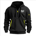 Fashion autumn and winter men's brand clothing multi-zipper design printed hoodie casual sweatshirt loose hooded jumper - Matrix Studios