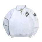 Y2K Navy Blue Quarter Zip Sweatshirt USA Embroidered American Flag Patch Jacket Men Women Vintage Streetwear Fashion Trend Top - Matrix Studios