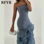 RFYR Asymmetrical Prom Gown Tiered Layers Party Dress for Women Mermaid Evening Dresses Formal Occasion Dresses Customized - Matrix Studios