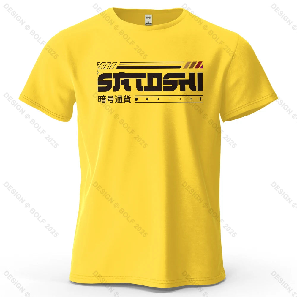 Satoshi and Crypto Printed Men's T-Shirt 100% Cotton Oversized Tech Theme Outfits Graphic Tees for Women Tops Tees - Matrix-studios.com