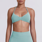 Sexy Neck Strap Bra for Woman Summer Breathable Backless Yoga Bra Women Fitness Solid Color Yoga Sports Bra Workout Top - Matrix-studios.com
