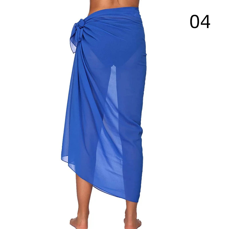 Summer Sexy Beach Skirts Women Beach Wear Chiffon Beach Wrap Skirt Towel Long Sarong Cover Up Sexy Bikini Scarf - Matrix Studios
