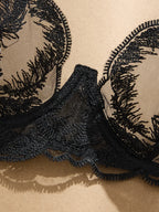 Black Feathers Comfortable Underwear Set Soft And Stylish Women's Intimate Apparel Ensemble - Matrix-studios.com