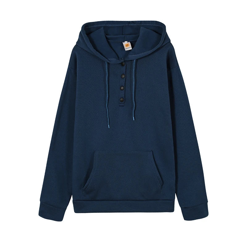 European and N Women's Long-sleeved Loose Casual Hooded Drawstring Pocket Hoodie - Matrix Studios