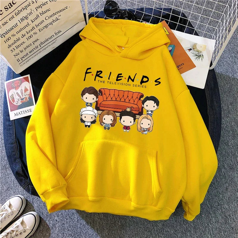 Friends TV Show Hoodies for Women, Funny Cartoon Friends Hoodies, Ullzang Graphic, Vintage Anime Sweatshirt, Female Hoody, 90s - Matrix Studios