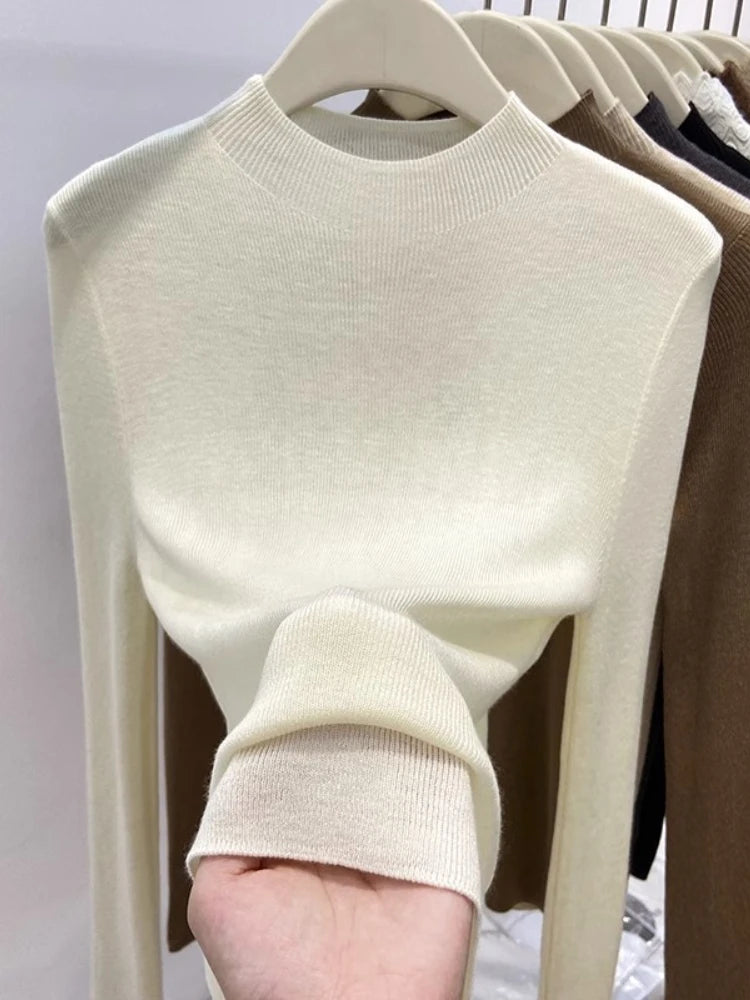 Autumn Winter Turtleneck Sweater Women 2026 Solid Slim Pullover Warm Casual Jumpers Korean Fashion Knitwear Base Layer Tops - Matrix Studios