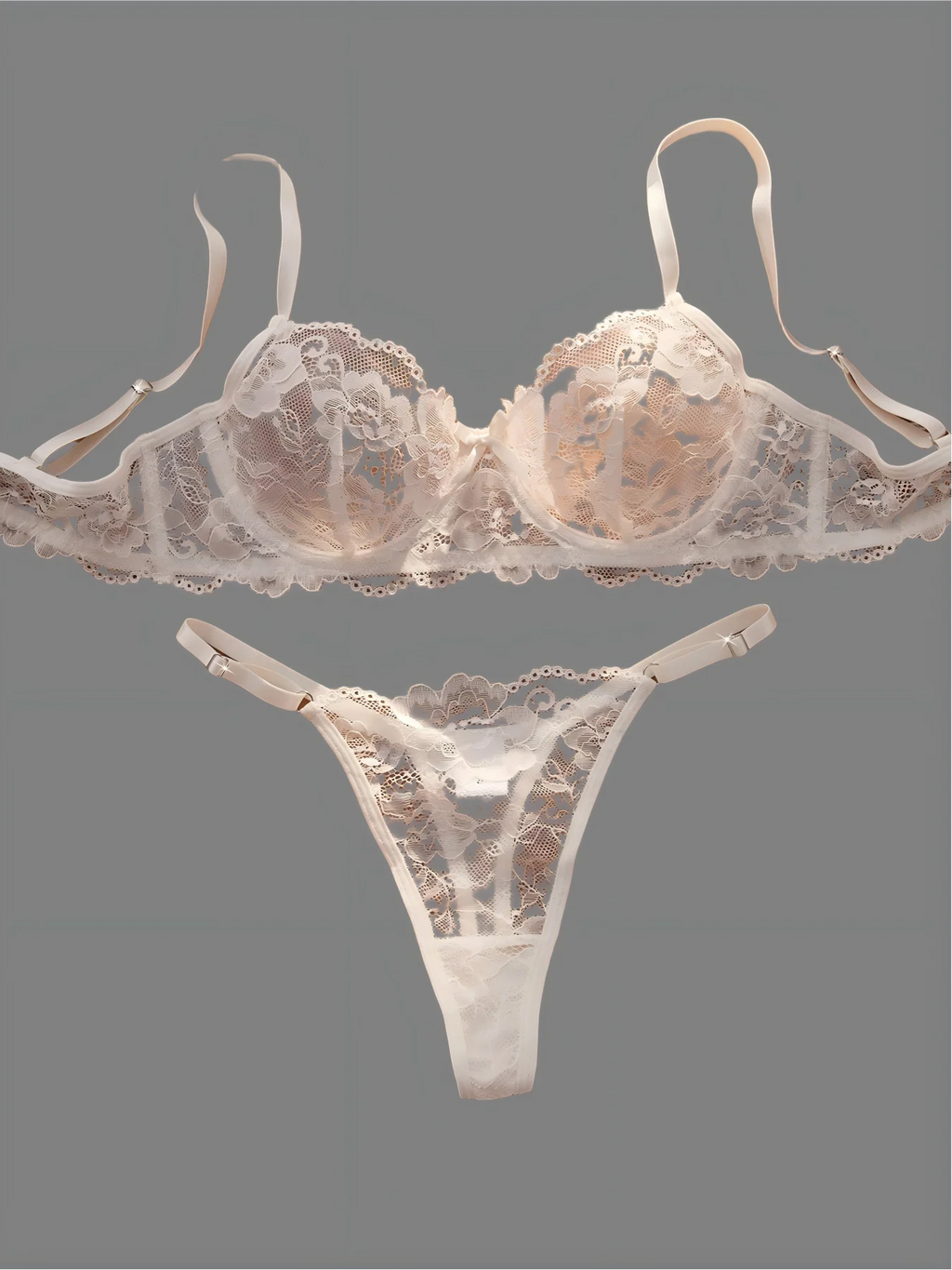 Sexy Lace Floral Underwear Set Women's Ultra-Thin Bra Set 2-Piece Bra And Panties Combo for Ladies - Matrix-studios.com