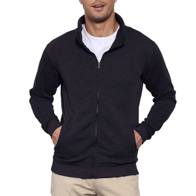 New Men's Sweat Jacket Pullover Hoodie Sweatshirt Man Without Hood with Zip Jacket Outdoor Sport Lightweight Streetwear M-3XL - Matrix Studios