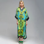 2026 Women Swimsuit Beach Cover Up dress Sleeve Kaftan Beach Tunic Long Pareos Bikinis Cover ups Summer Robe Plage Beachwear - Matrix Studios