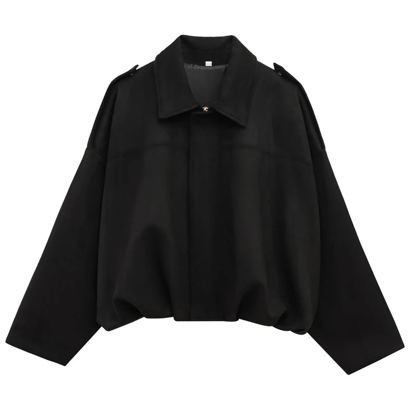 HXAO Women's Bomber Jacket Lapel Long Sleeve Zipper Suede Jacket Women 2025 High Street Cropped Racing Jackets Coats Outerwears - Matrix-studios.com