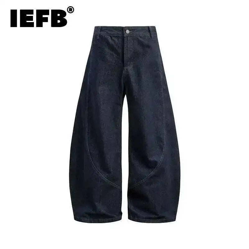 IEFB American Style Men Denim Pants Wide Legcurved Knife Jeans Men's Women's Trendy Loose Clean Fit High Street Trousers 9W2265 - Matrix Studios