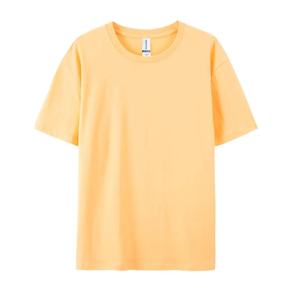 Loose Cotton Solid Tshirts Men Woman Short Sleeve Fashion Brand Trend Couple Clothing Tees Customized Candy Color Summer Tops - Matrix Studios