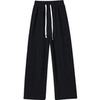 Winter Women Fleece Wide Leg Long Pants Thicken Warm Winter Stright Long Elastic Waist Trousers Casual Loose Female Botton Pants