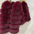 QUEENTINA Fox Fur Coat Real Winter Women'S Fashion Brown 2025 Leather And Skin Clothing Natural New In Coats & Jackets Outerwear - Matrix Studios