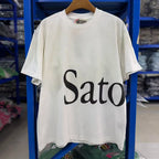 26SS Satoshi Nakamoto T-shirt Men's Multi-color Bead Letter Burst Pattern Print Washed Retro Loose Short Sleeve Streetwear - Matrix-studios.com