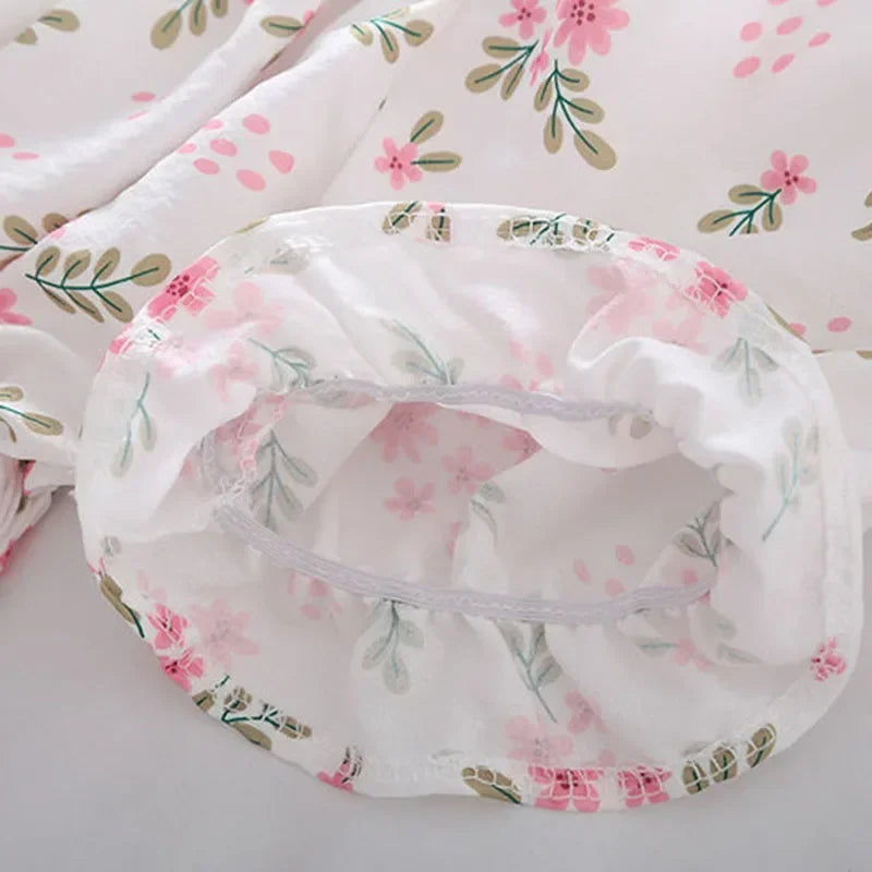 Sweet Broken Flower Slash Neck Women Blouse Agaric Edge Pleat Design Slim Elastic Waist Cropped Top Cute Chiffon T-shirt Summer - Matrix-studios.com