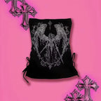 Y2k Retro Strapless Corset Tops Women Harajuku Cropped Crop Tops gothic Print Solid Camis Summer Casual Sleeveless Strap Topsexy - Matrix-studios.com