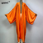 WINYI Kimono Boho Monocolour Kaftans Beach Wear Elegant Купальник Holiday Beach Outfits for Women Cover Ups Comfortable Dress - Matrix Studios