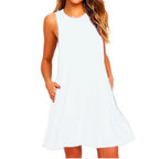 Women's Summer Casual Swing T-Shirt Dresses Beach Cover Up With Pockets Plus Size Loose T-shirt Dress - Matrix-studios.com
