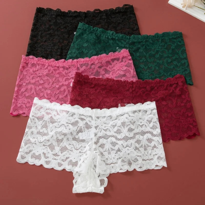 Women's Lace Non-wire Bra And Panties Set Transparent Low Rise Briefs Ultra-thin Comfort Underwear Female Bralette Lingerie Set - Matrix-studios.com