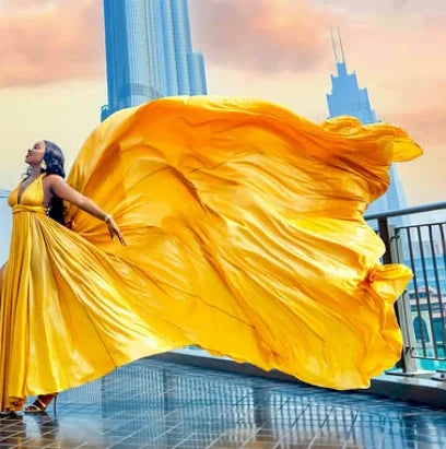 RFYR A Line Evening Dress Long Train Party Dresses Flying Dress Celebrity Gala Dress for Arabic Women فساتين منا Customized - Matrix-studios.com