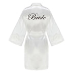 Caramel Wedding Bride Bridesmaid Robes Dressing Gown Sexy Women Bathrobe Night Shirts Short Women Kimono Mesh Sleeve - Matrix-studios.com