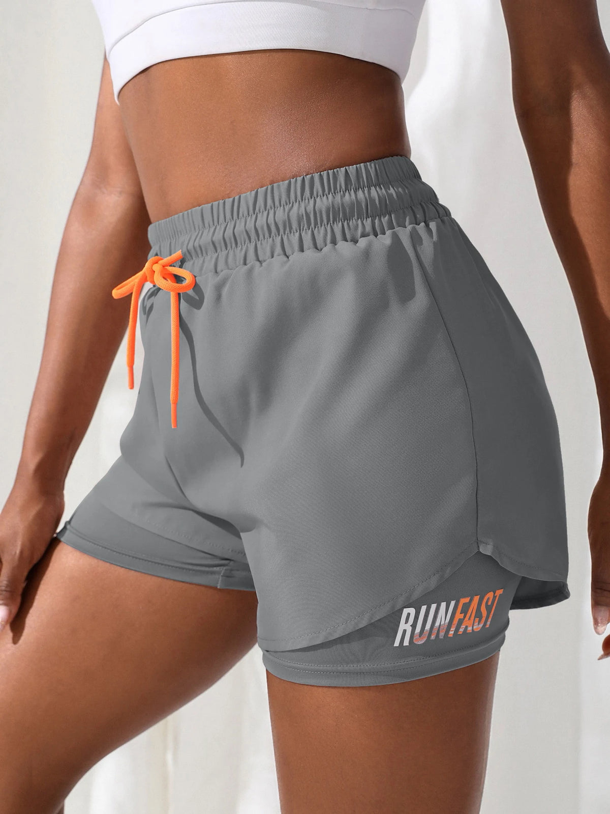 Women's High Rise Yoga Shorts With Elastic Proximity Control Running Shorts, Fake Two Pieces Pants - Matrix Studios