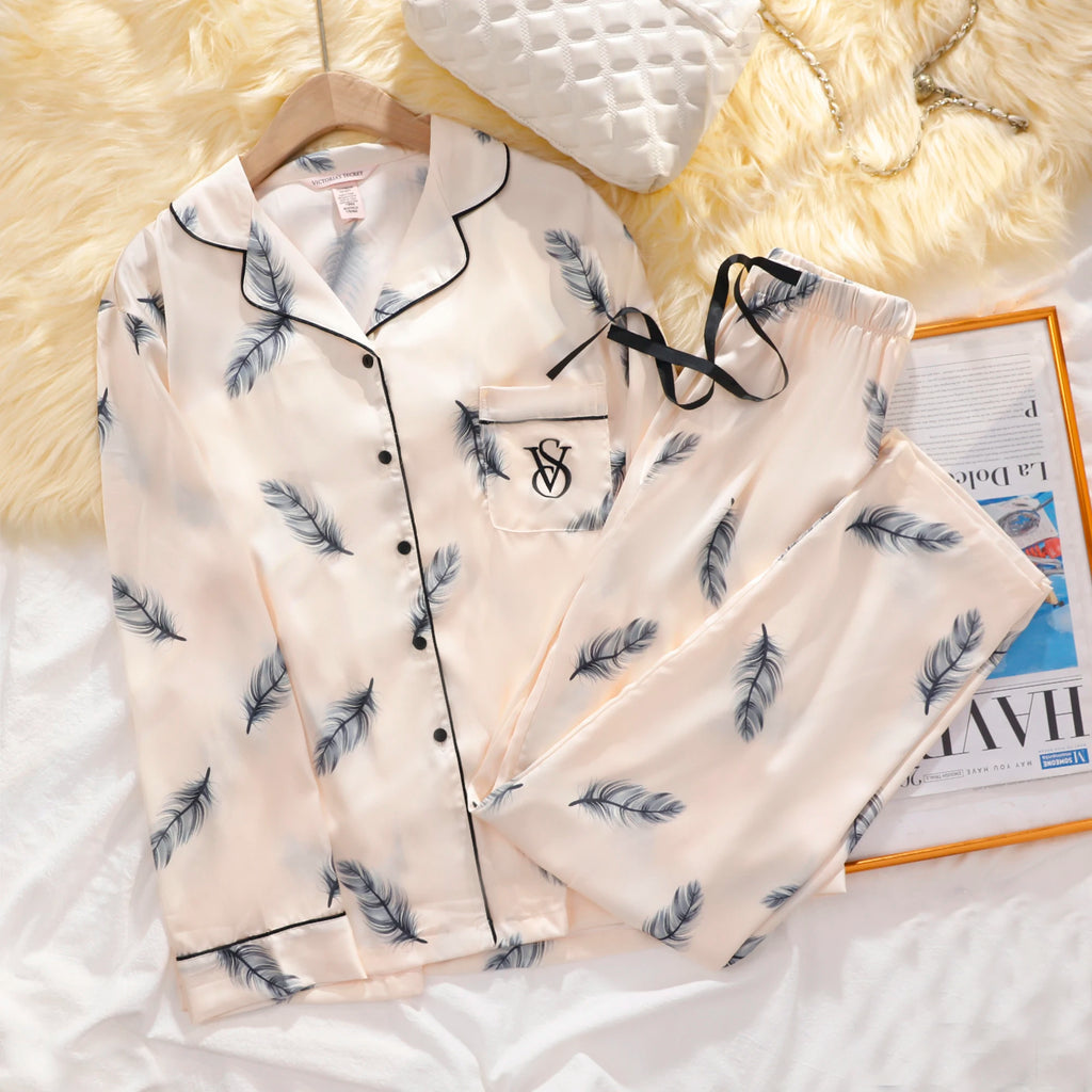 Victoria's Secret Soft Breathable Button Down Pyjama Suit Womens Silk Satin Pajamas Set Short Sleeve Shorts Sleepwear Loungewear - Matrix-studios.com