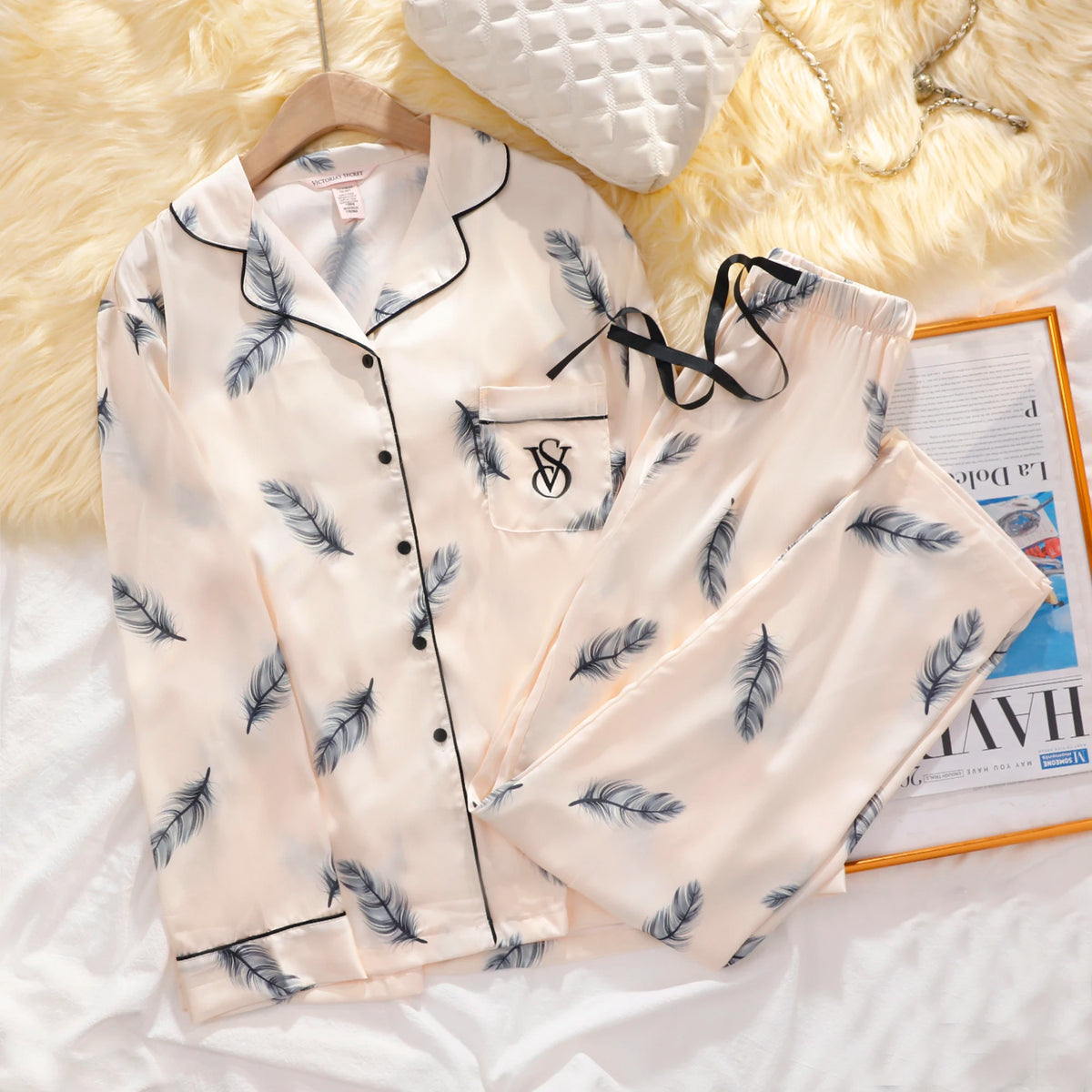Victoria's Secret Soft Breathable Button Down Pyjama Suit Womens Silk Satin Pajamas Set Short Sleeve Shorts Sleepwear Loungewear - Matrix-studios.com