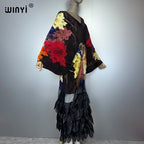 WINYI Pleated Elastic Loose Dress Beach Cover Up Abaya Dubai Luxury Party Dress Fashion Evening Dress Abaya Muslim Woman Kaftan - Matrix-studios.com