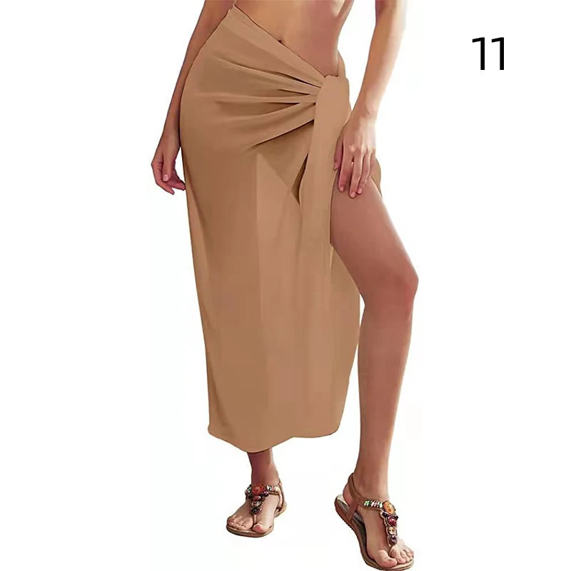 Summer Sexy Beach Skirts Women Beach Wear Chiffon Beach Wrap Skirt Towel Long Sarong Cover Up Sexy Bikini Scarf - Matrix Studios