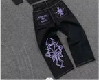 Vintage Heavy Jeans Y2K Clothes Men Women Harajuku Hip Hop Multi Pocket Washed Distressed Baggy Jeans Oversized Wide Leg Trouser - Matrix Studios