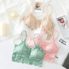 New Women Lace Bras Top Comfortable Bralette Solid Color Sexy Underwear Vest Female Hollow Out Wireless Lingerie Seamless Bra - Matrix Studios